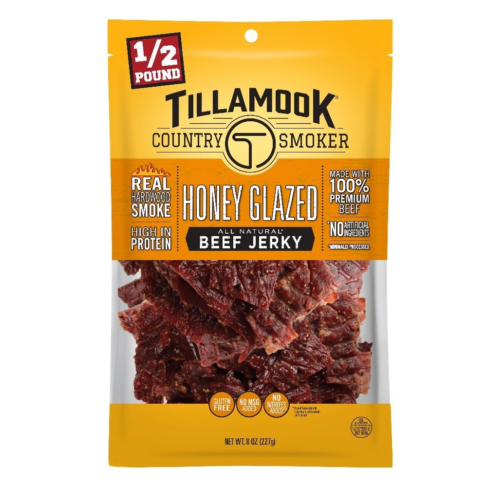 Beef Jerky, Honey Glazed, 10g Protein per Serving, 8 Oz Bag