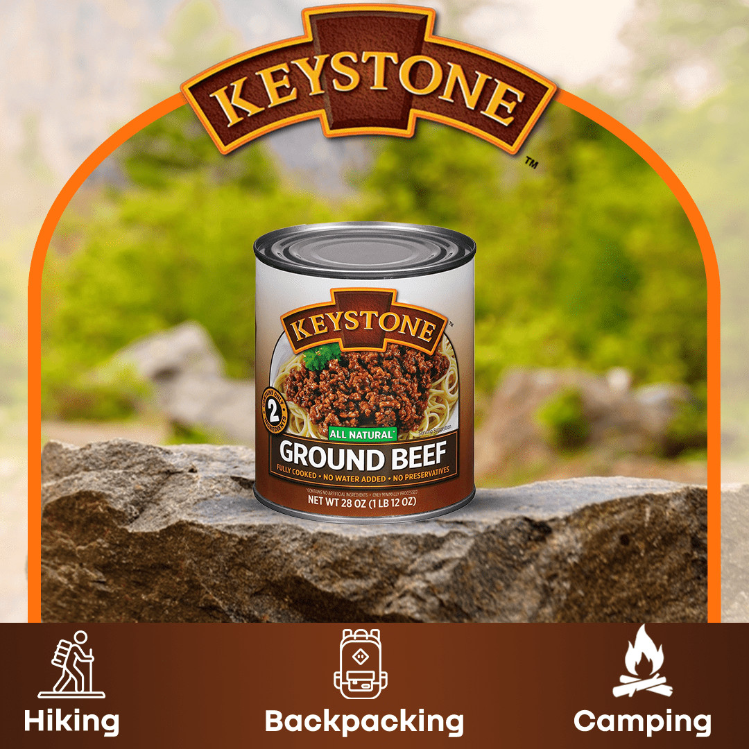 Keystone All Natural Ground Beef, 28 oz Can.