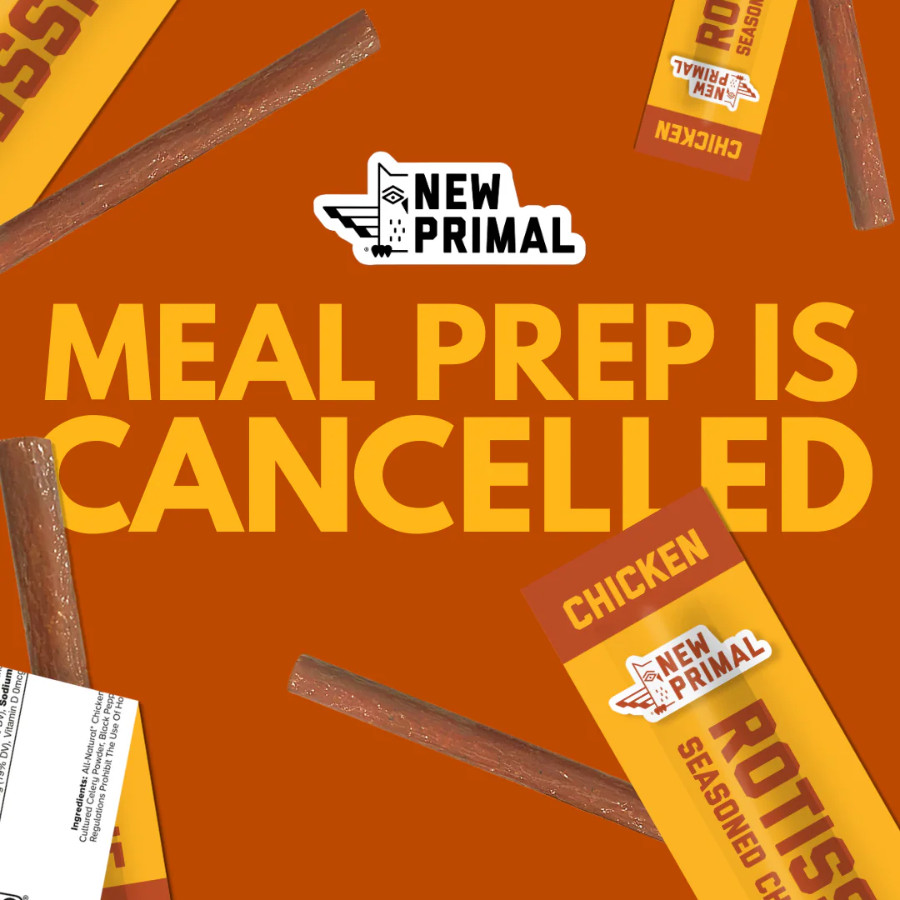 New Primal Rotisserie Chicken Sticks – Zero Sugar High Protein Snack, 20 Sticks