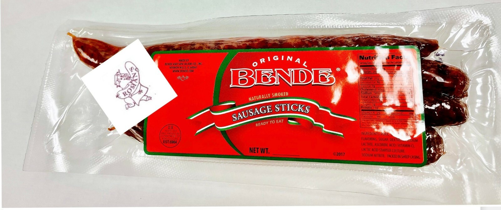 4 pack For $10 Bende Hungarian Smoked Sticks-HOT /SWEET hunter sausage 1lb