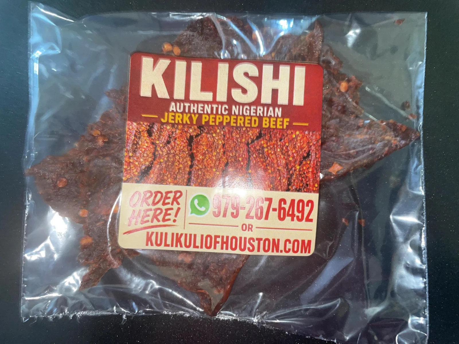 Authentic Nigerian Kilishi Beef Jerky Spicy Dried Meat Snack Abuja Style 50G