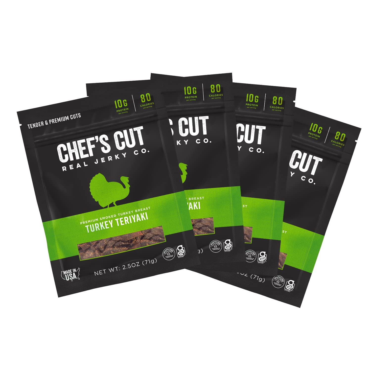 Chef’S Cut Real Turkey Teriyaki Jerky, 2.5 Ounce (4 Pack)