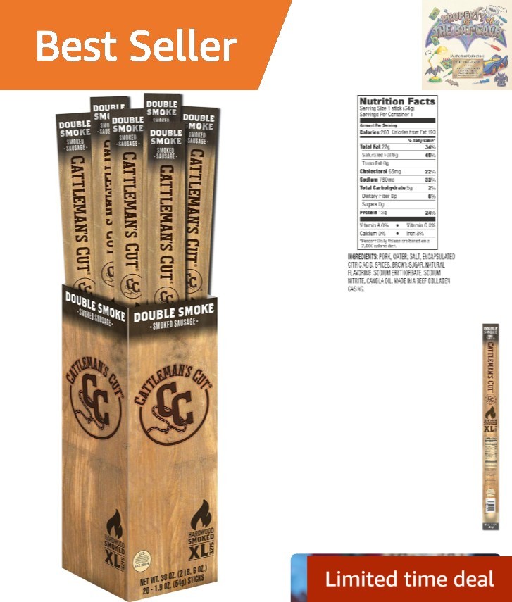 Pack of 20 Cattleman’s Double Smoked Sausages – 38oz of Flavorful Pleasure