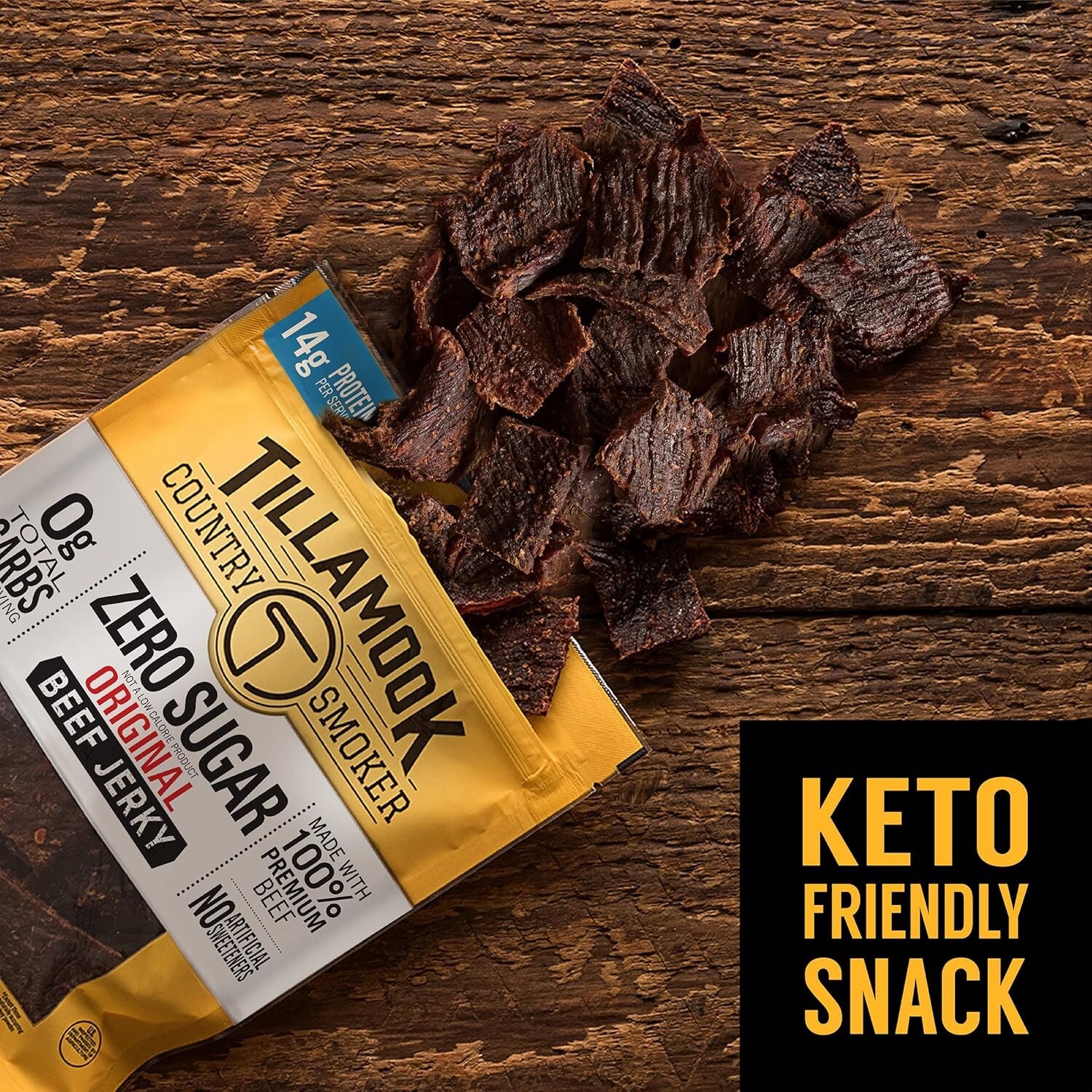 Smoky Flavor Beef Jerky – Keto-Friendly 6.5oz Pack of 2 for On-the-Go