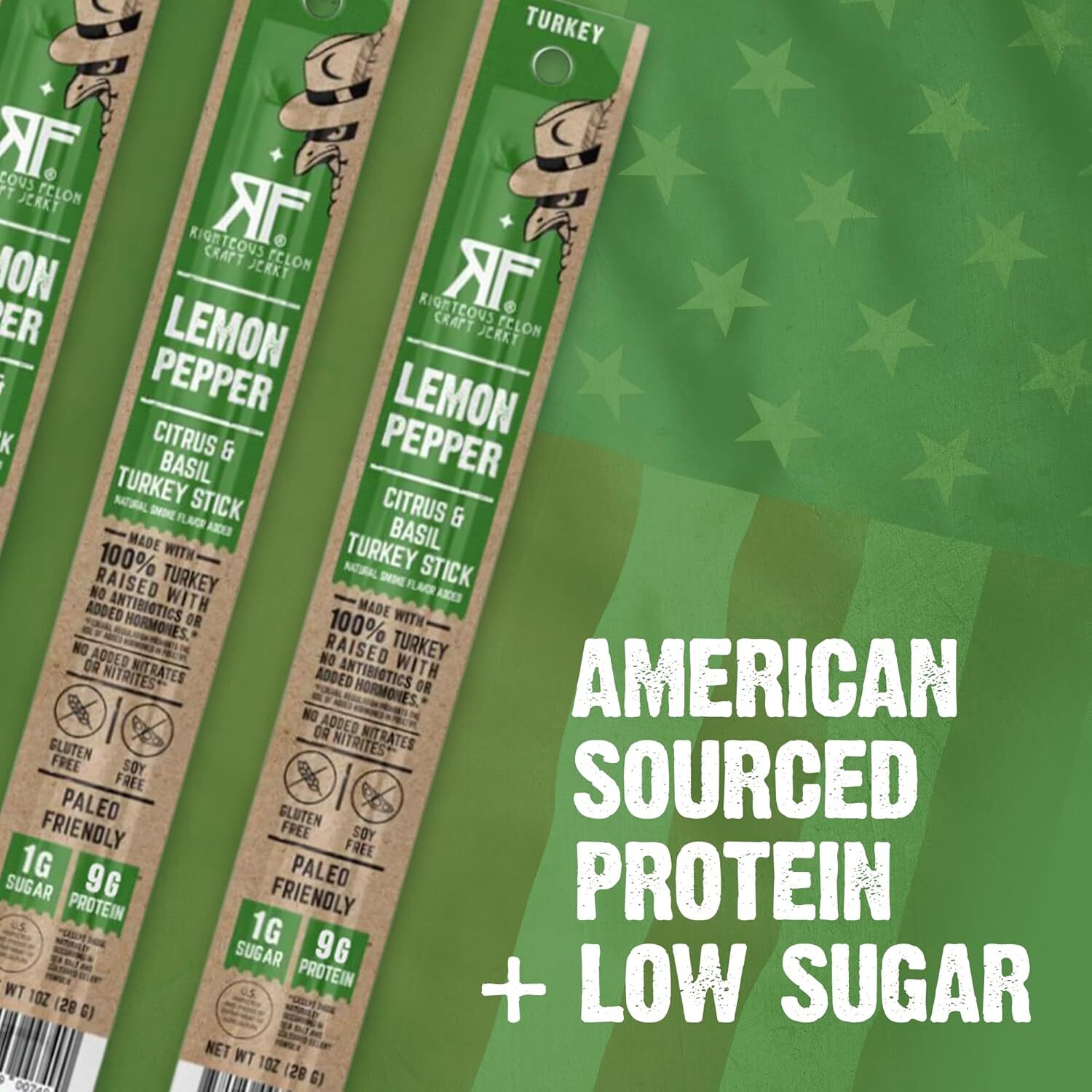 Turkey Meat Sticks Gluten-Free Keto High Protein Low Sugar Healthy Snack 10 Pack