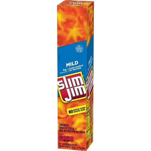 Slim Jim Giant Mild Snack Sticks, 0.97 Ounces, 24 Per Box, 6 Per Case