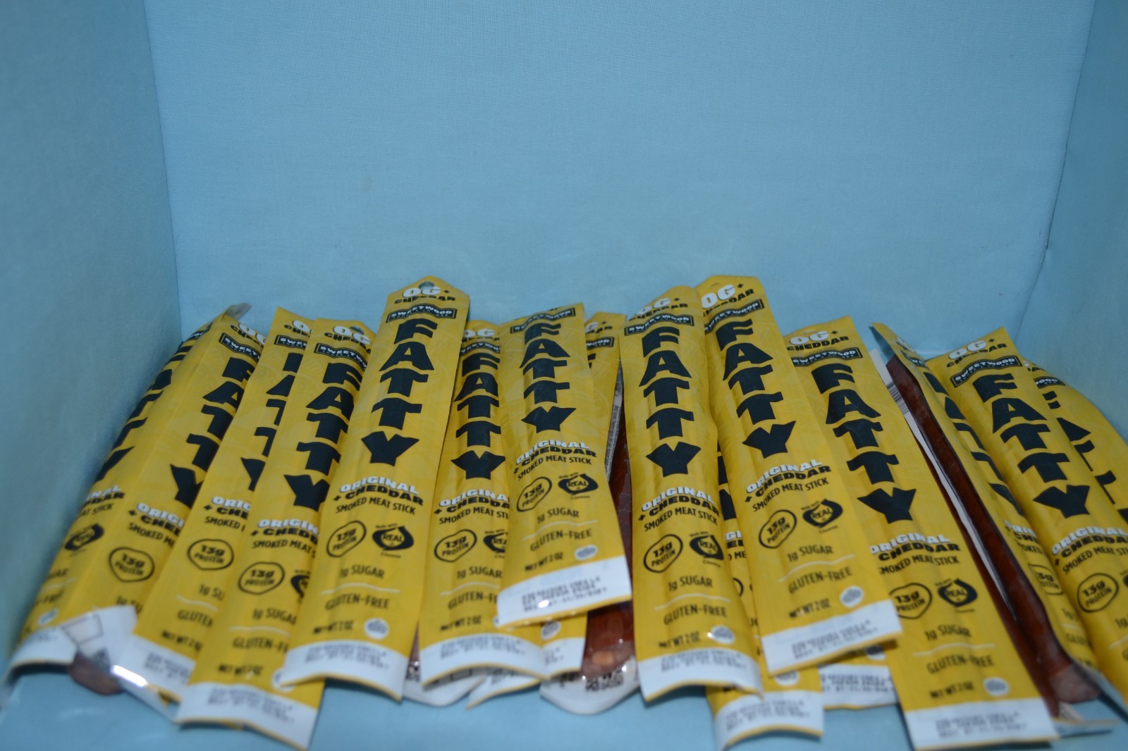 (19) FATTY Smoked Meat Sticks, Original + Cheddar, 2 oz Each, Exp. 01/2027