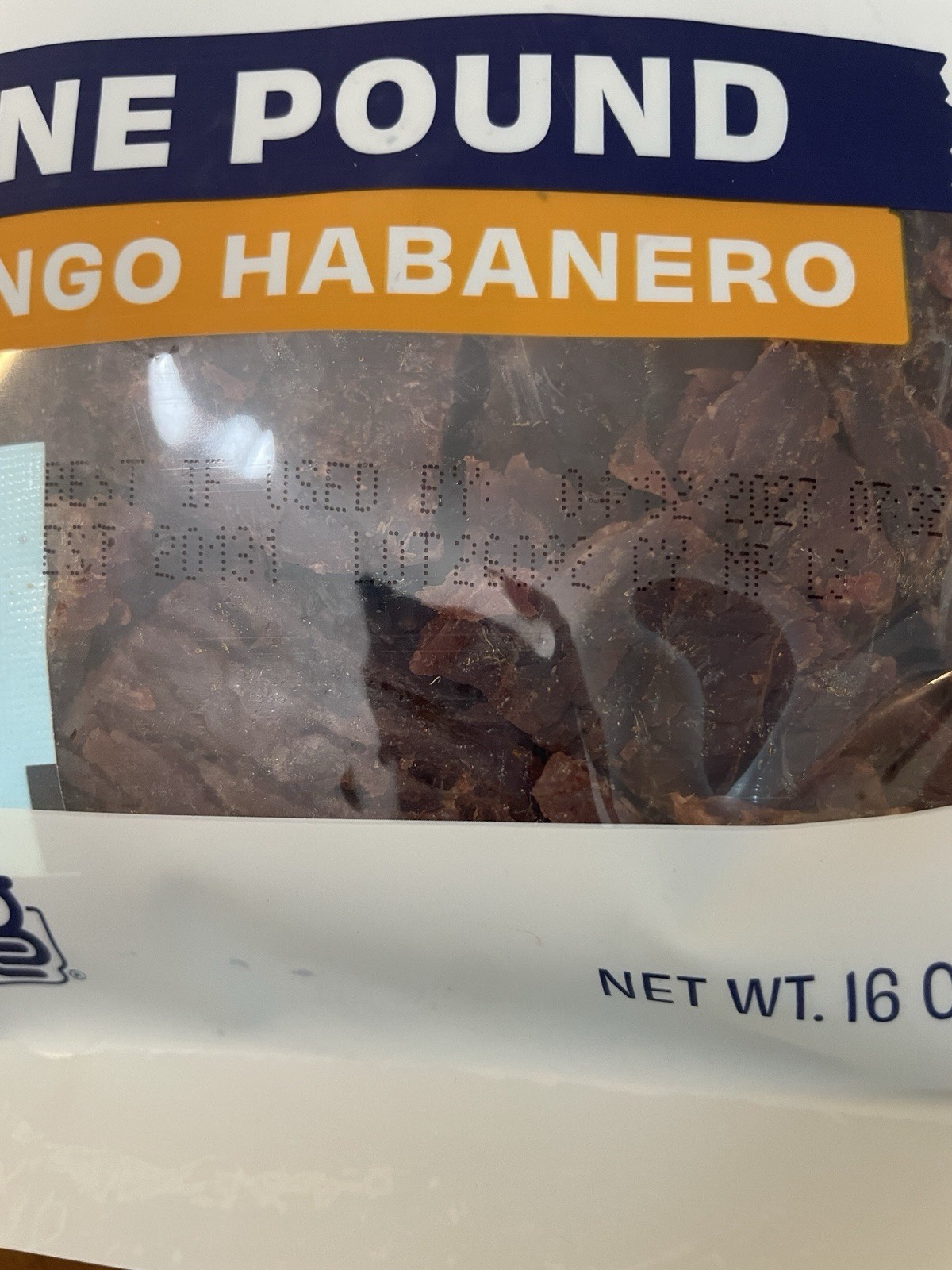 Archer Mango Habanero Grass-Fed Beef Jerky 16 oz./ 454g One Pound! 1 lb.