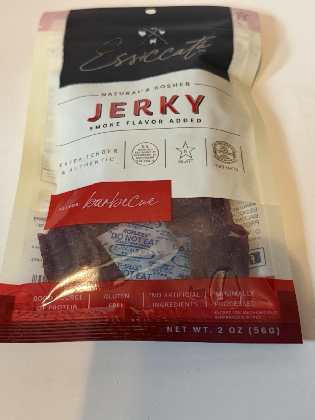 Essiccate Chicken BBQ Flavor Jerky Case 12 – 2oz Packs Best By: 09/30/2026 24oz