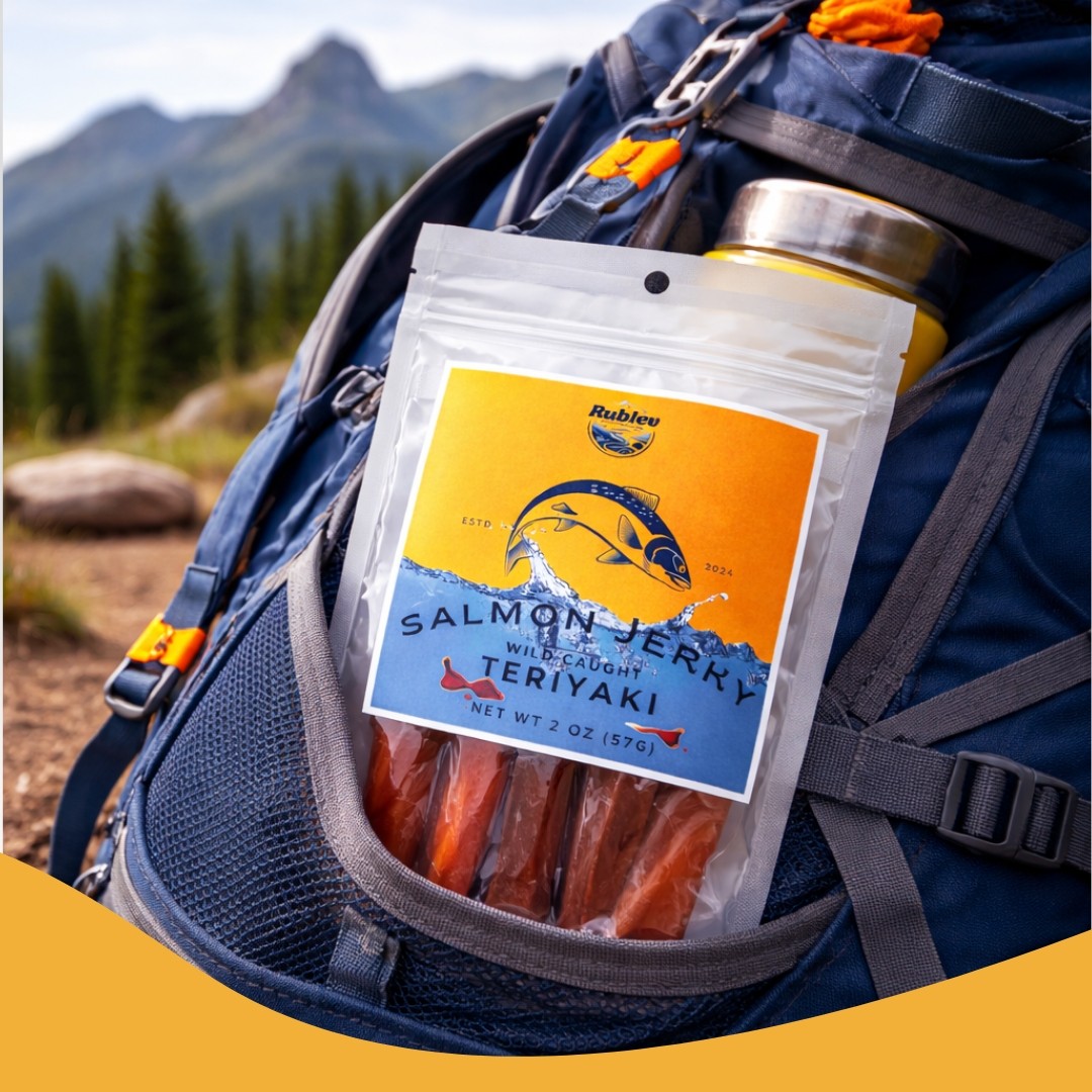Wild Caught Salmon Jerky – Teriyaki High Protein Rublev 2 oz