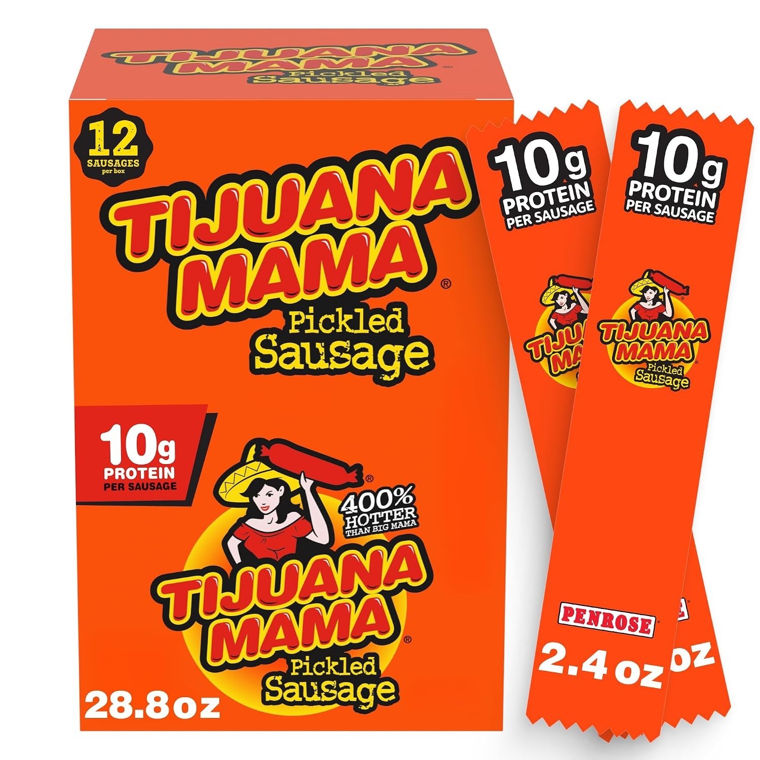 Tijuana Mama Pickled Sausages, Chicken & Pork – 12 Pack