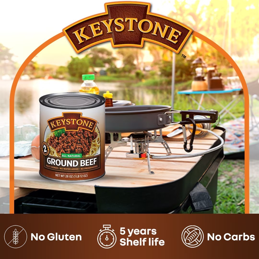 Keystone All Natural Ground Beef, 28 oz Can.
