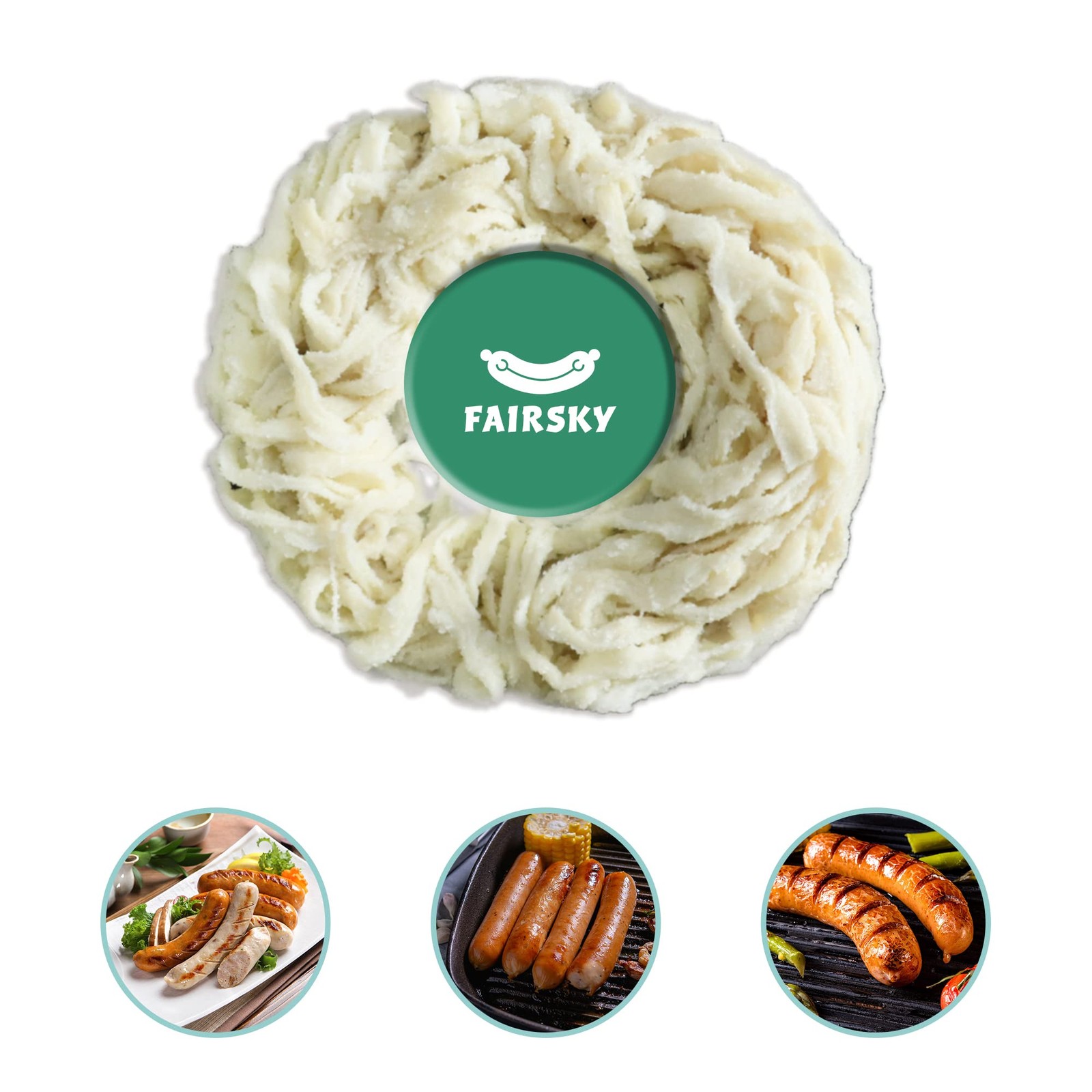 10M Edible Natural Hog Sausage Casing 3638mm For Italian Pepperoni Salami