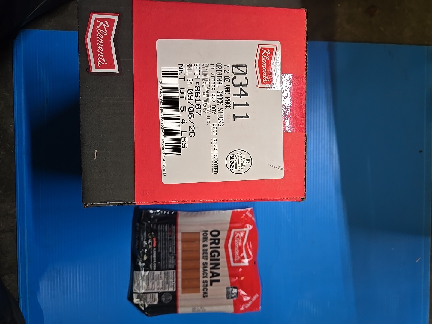 Klement’s Original Pork And Beef 7.2oz ×12 per Case