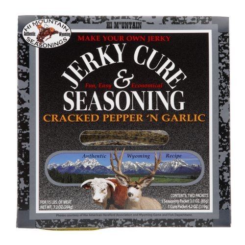 Hi Mountain Authentic Jerky Cure and Seasoning – Cracked Pepper & Garlic Kit