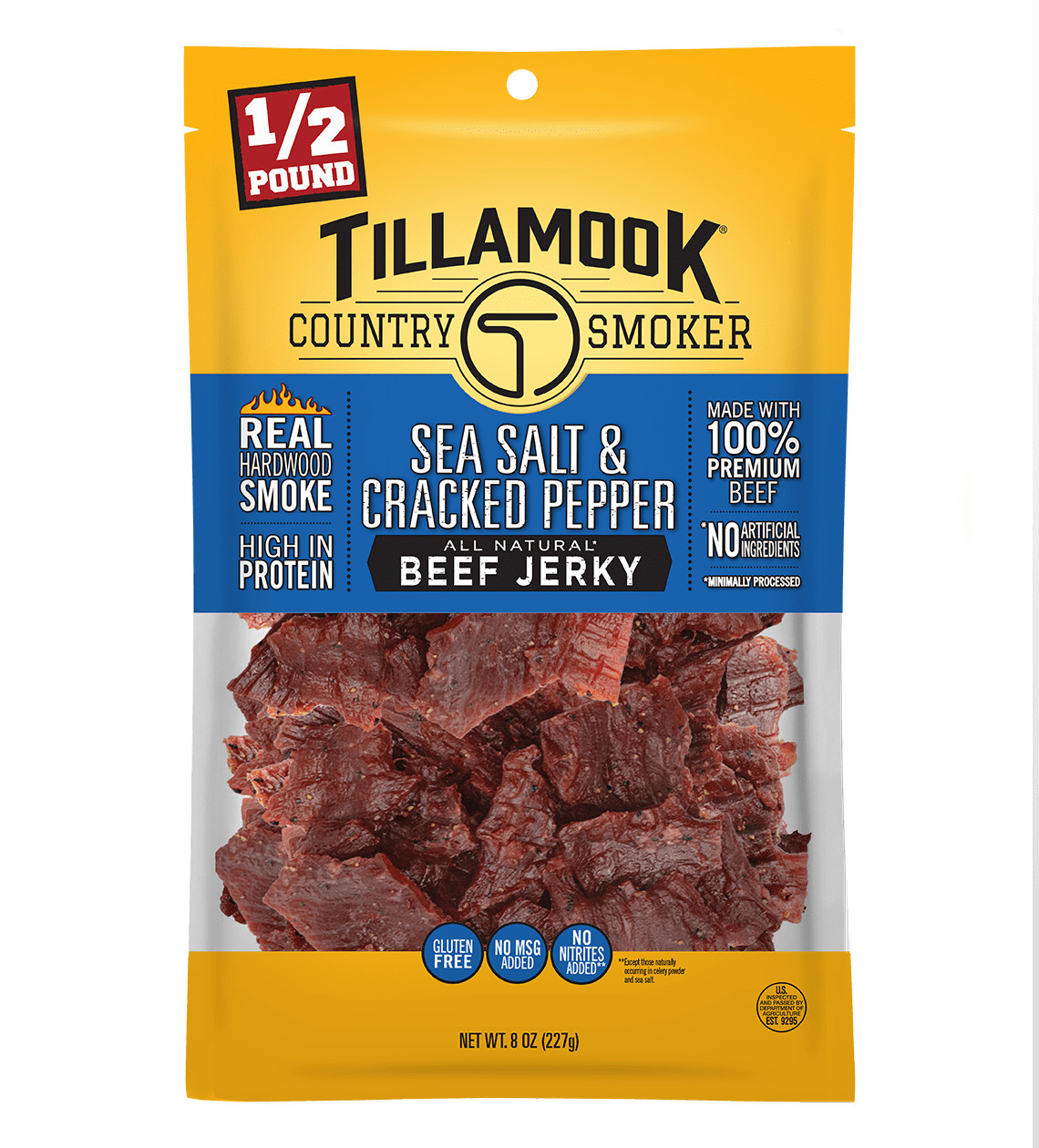 Sea Salt & Pepper Beef Jerky, 8 oz Bag