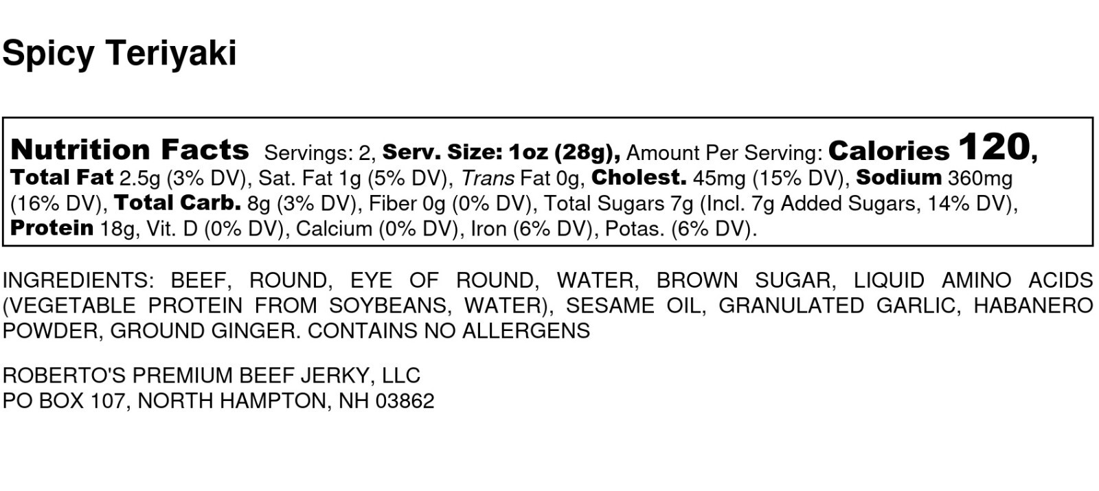 Spicy Teriyaki – Premium Beef Jerky!! – 99% Same Day Shipping!!