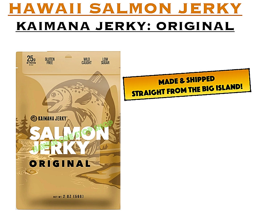 SALMON FISH JERKY Kaimana Jerky Dried Fish ORIGINAL 2 oz BAG Made In Hawaii SAKE