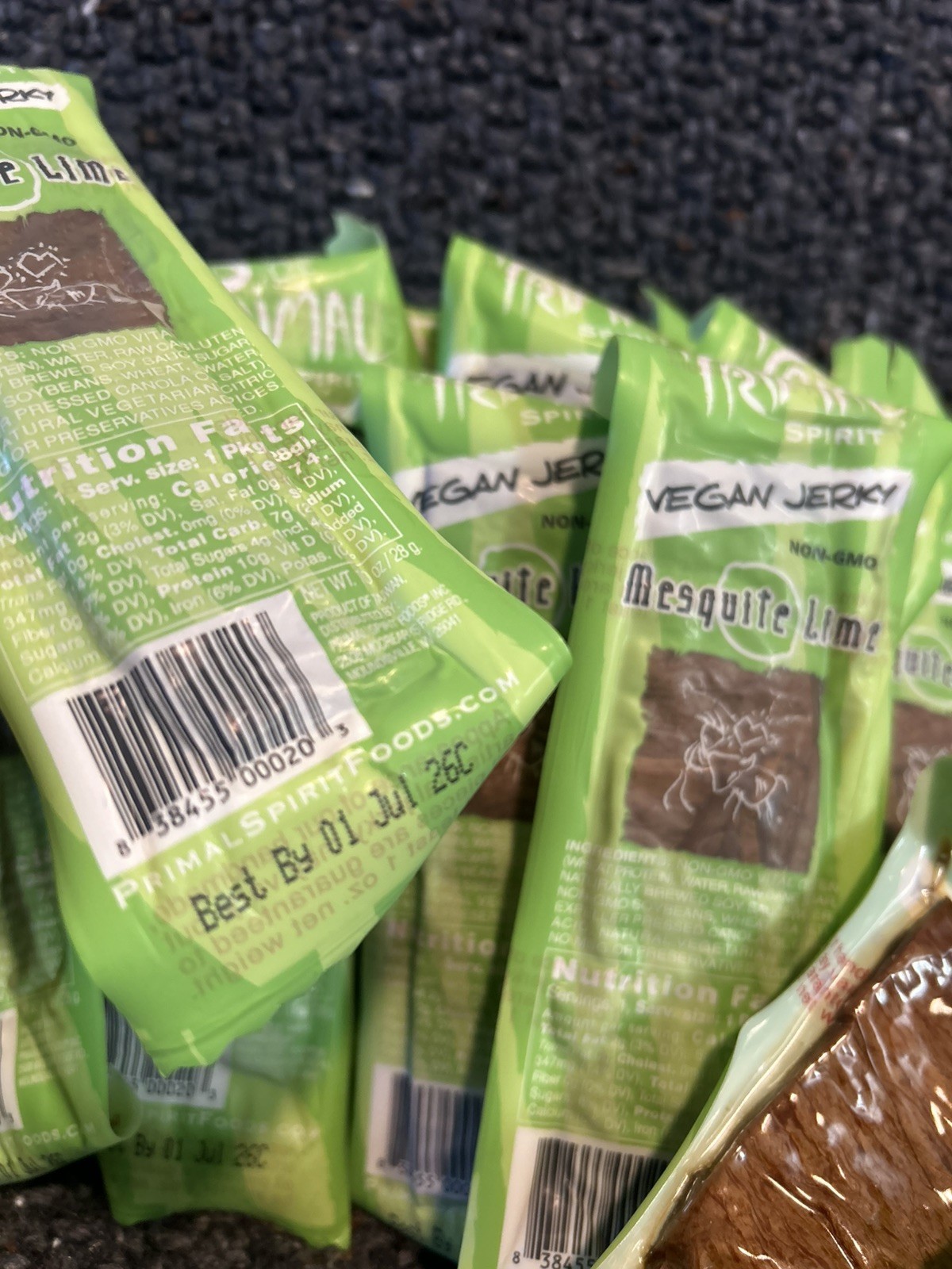 Primal Strips Meatless Vegan Jerky, 1 oz. strips (Pack of 24) Mesquite Lime