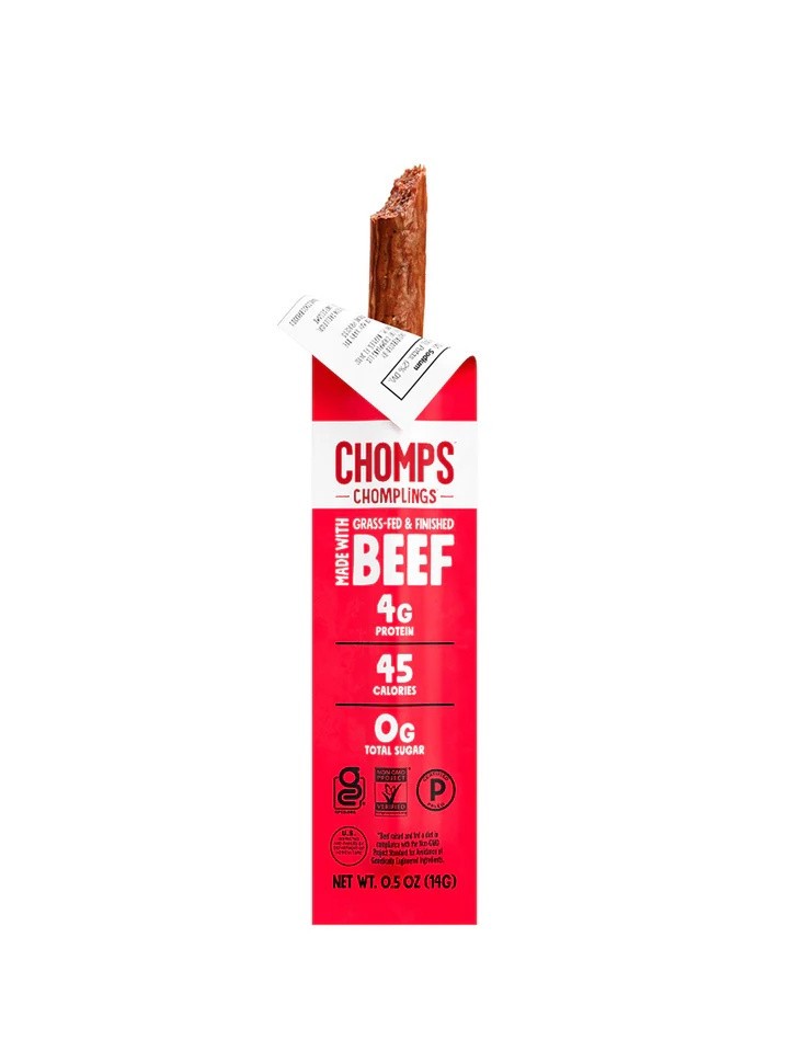 Chomps Original Beef Mini Jerky Snack Sticks Grass-Fed 24 Ct Zero Sugar Keto