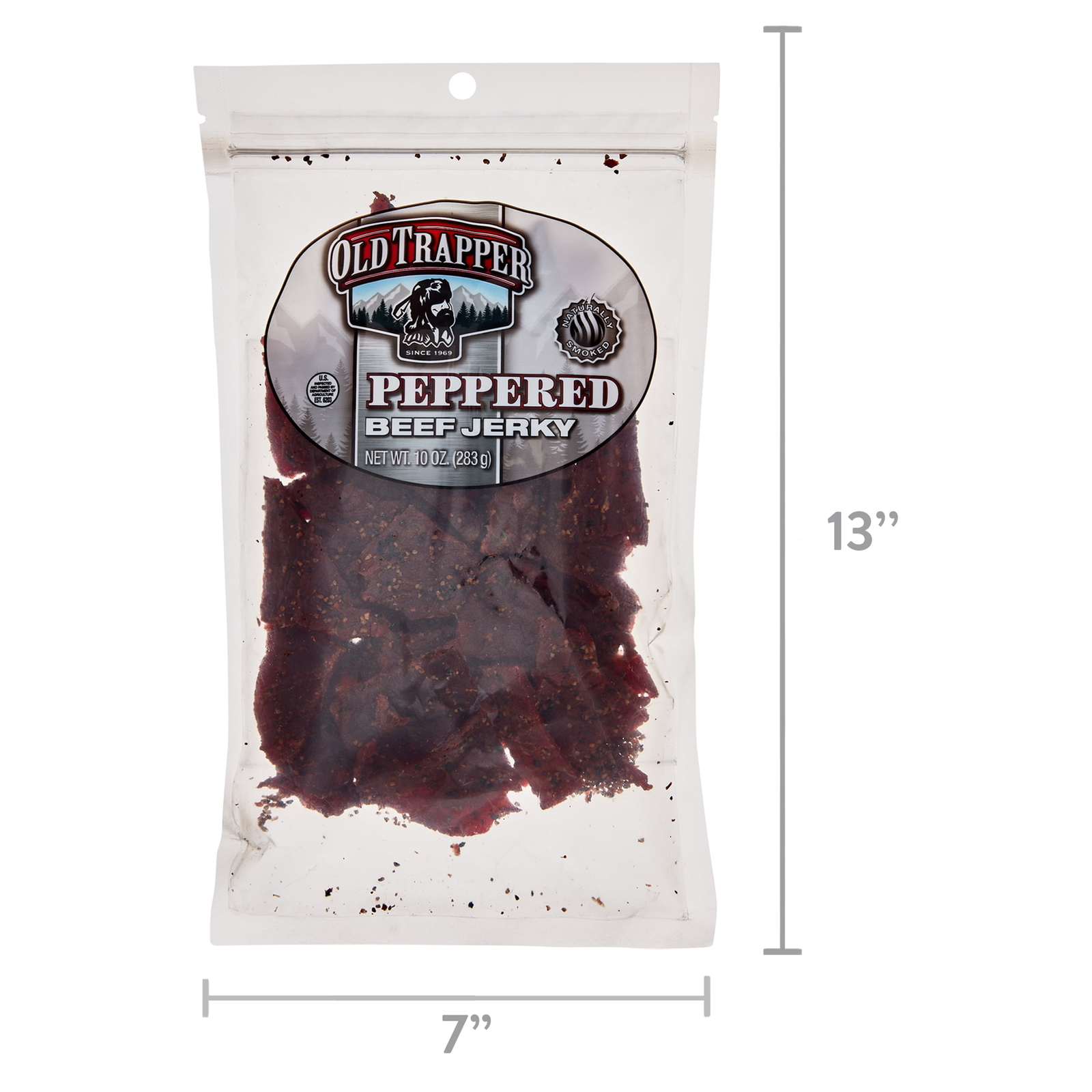 (2 Pack) Old Trapper Peppered Beef Jerky 10oz Resealable Bag Protein 11g 22%