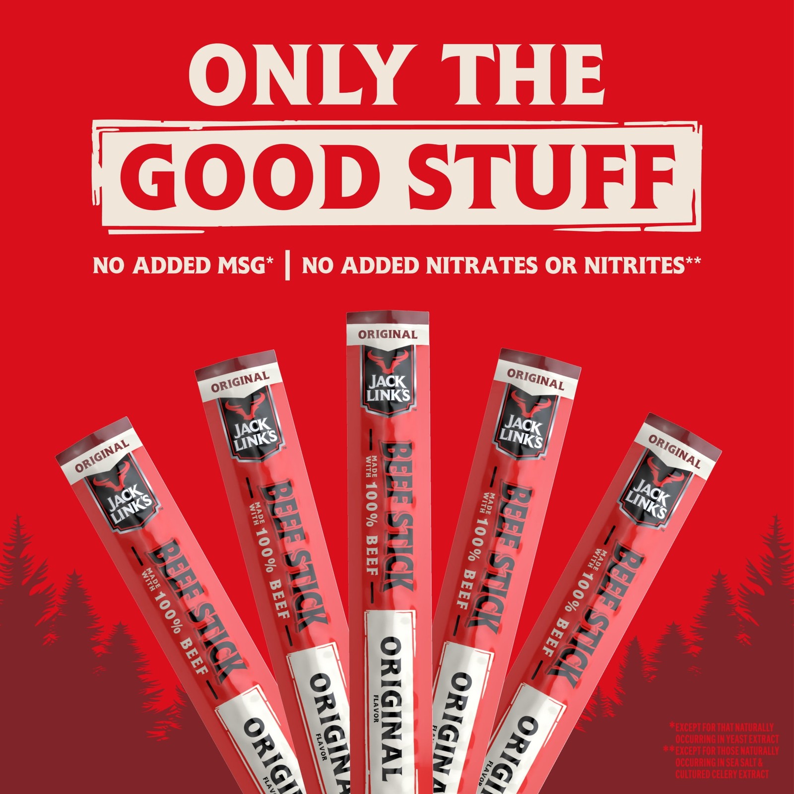 Jack Link’s Original Beef Sticks, 10-Pack, 100% Beef Protein Snacks