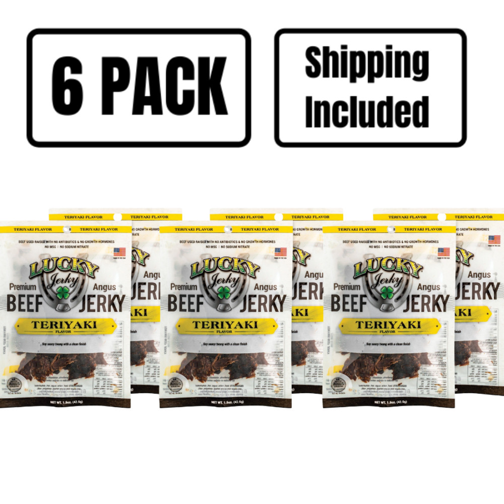 Teriyaki Beef Jerky | Pack of 6 | 1.5 oz | Shipping Included | Nebraska Star Bee