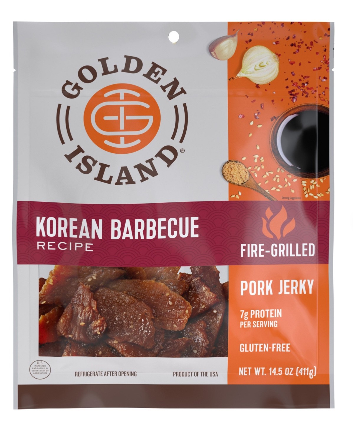 Golden Island Korean BBQ Pork Jerky 14.5 oz EXP 02/2027