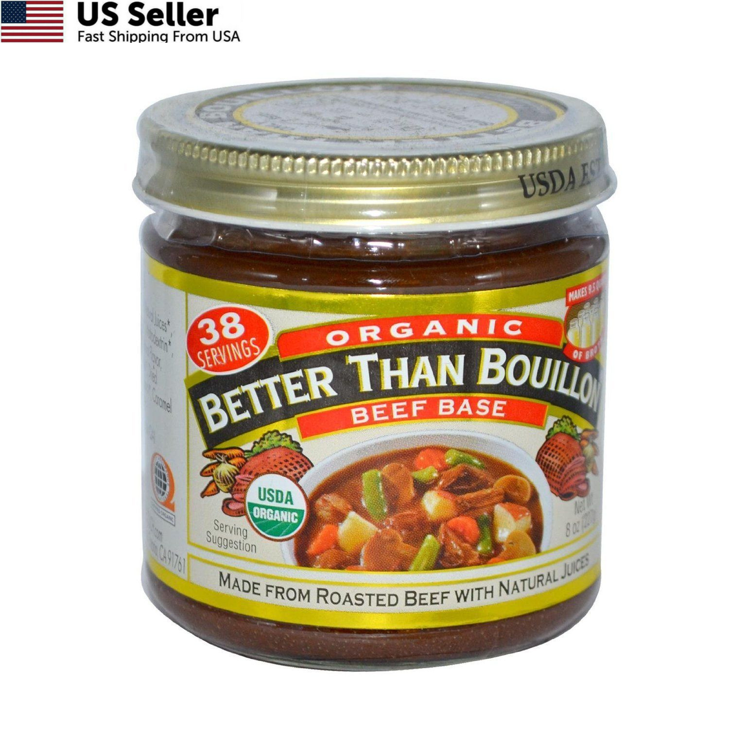 Better Than Bouillon Organic Roasted Beef Base, Makes 38 8 ounce (Pack of 1)