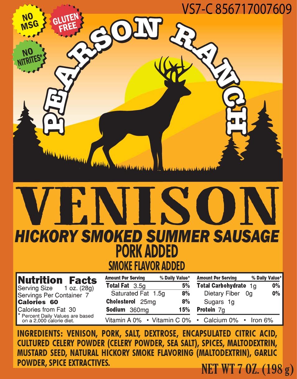 Pearson Ranch Exotic Game Meat Summer Sausage Variety Pack 3 Piece 20Oz