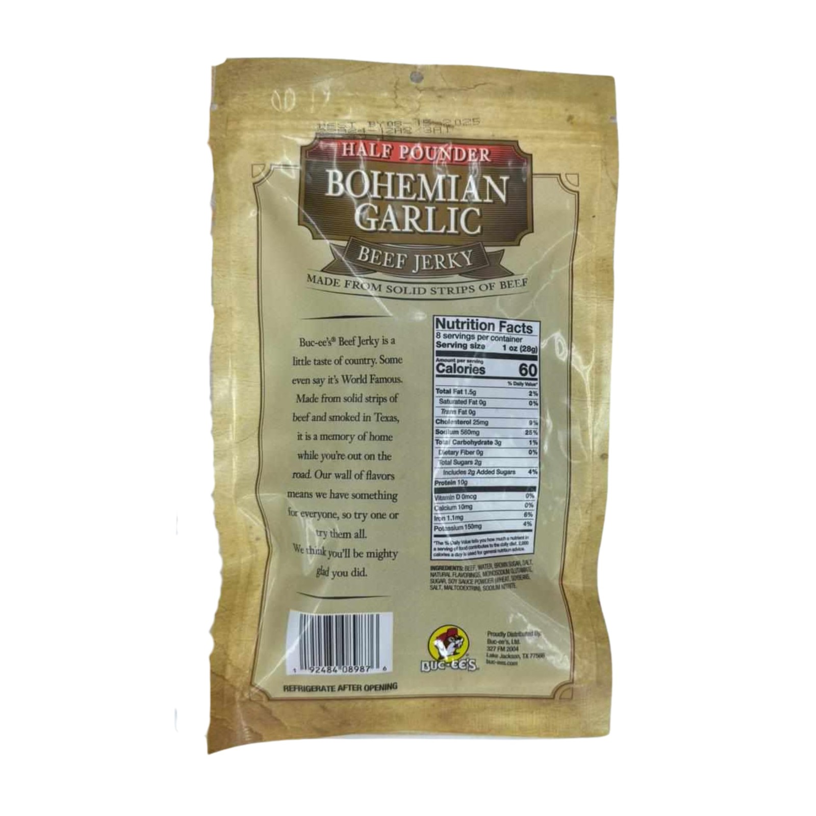 Bucee’s Bohemian Garlic Beef Jerky 8 oz | Premium Handcrafted Snack | Savory…