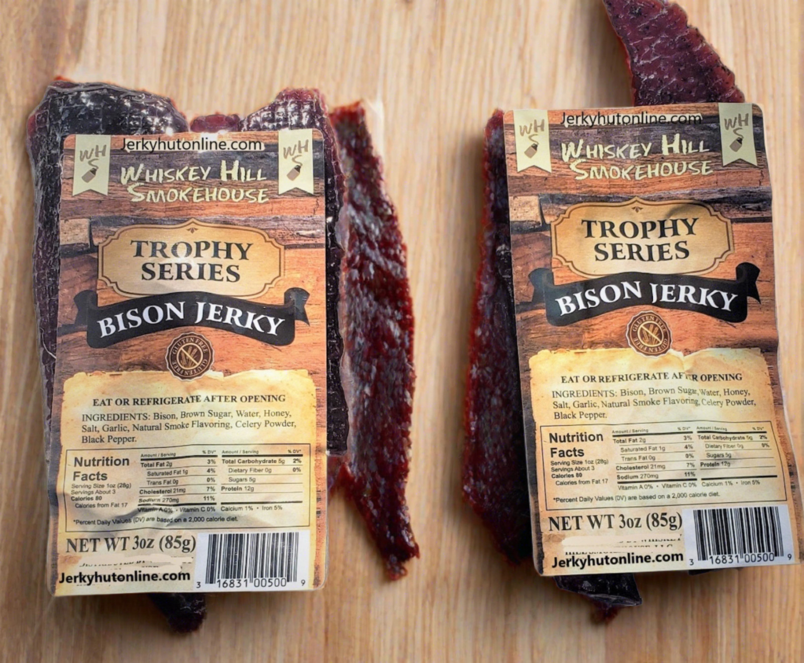 Bison Jerky – 2 pack special – Whiskey Hill Smokehouse