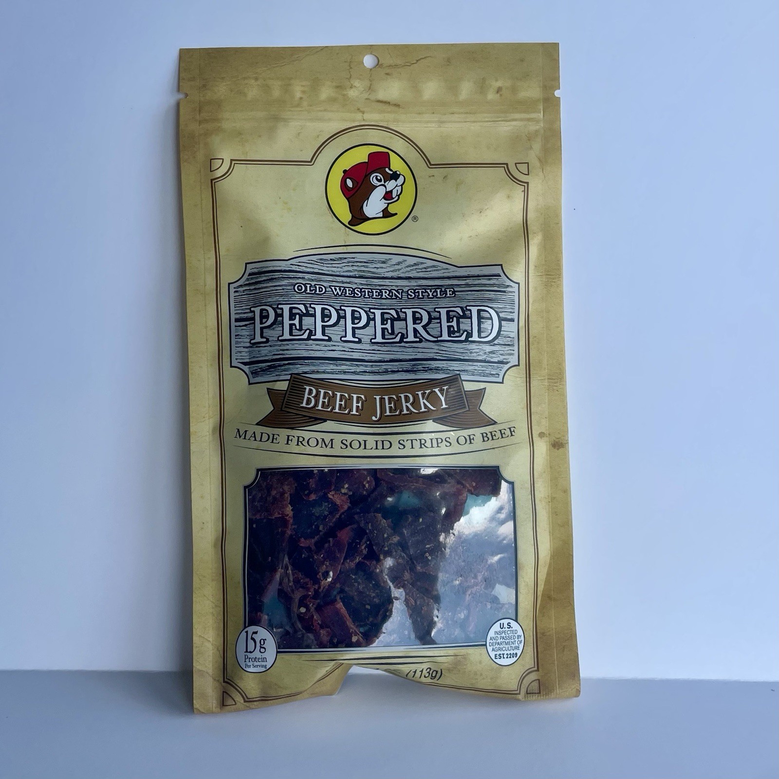 Buc-ee’s Old-Western Style Peppered Beef Jerky 4 oz – Made from Strips of Beef
