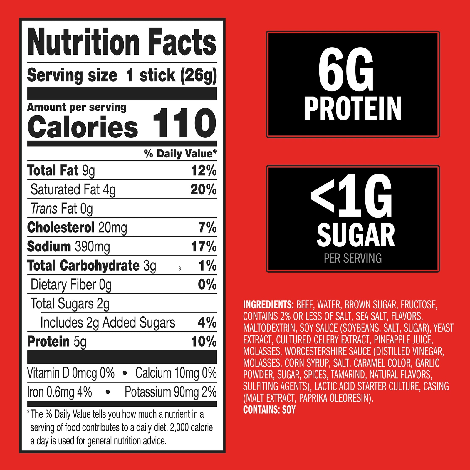 Jack Link’s Beef Sticks 20 Count 0.92 Oz Multi Color Protein Snack 6g Protein