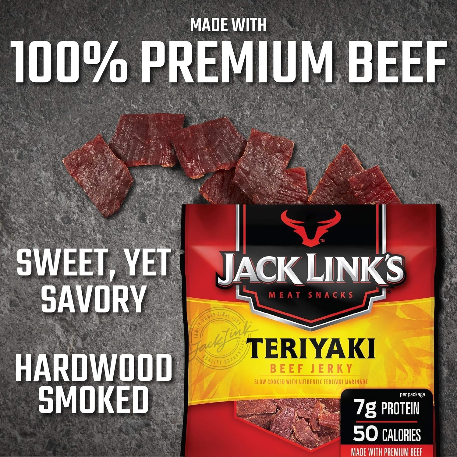 Jack Link’s Teriyaki Beef Jerky Multipack – (5 Pack) 0.625 oz Bags