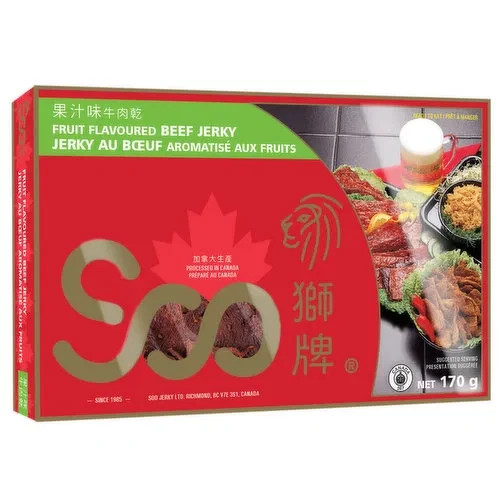 Soo Fruit Flavored Shredded Beef Jerky Natural Flavor Healthy Snack 170g NEW