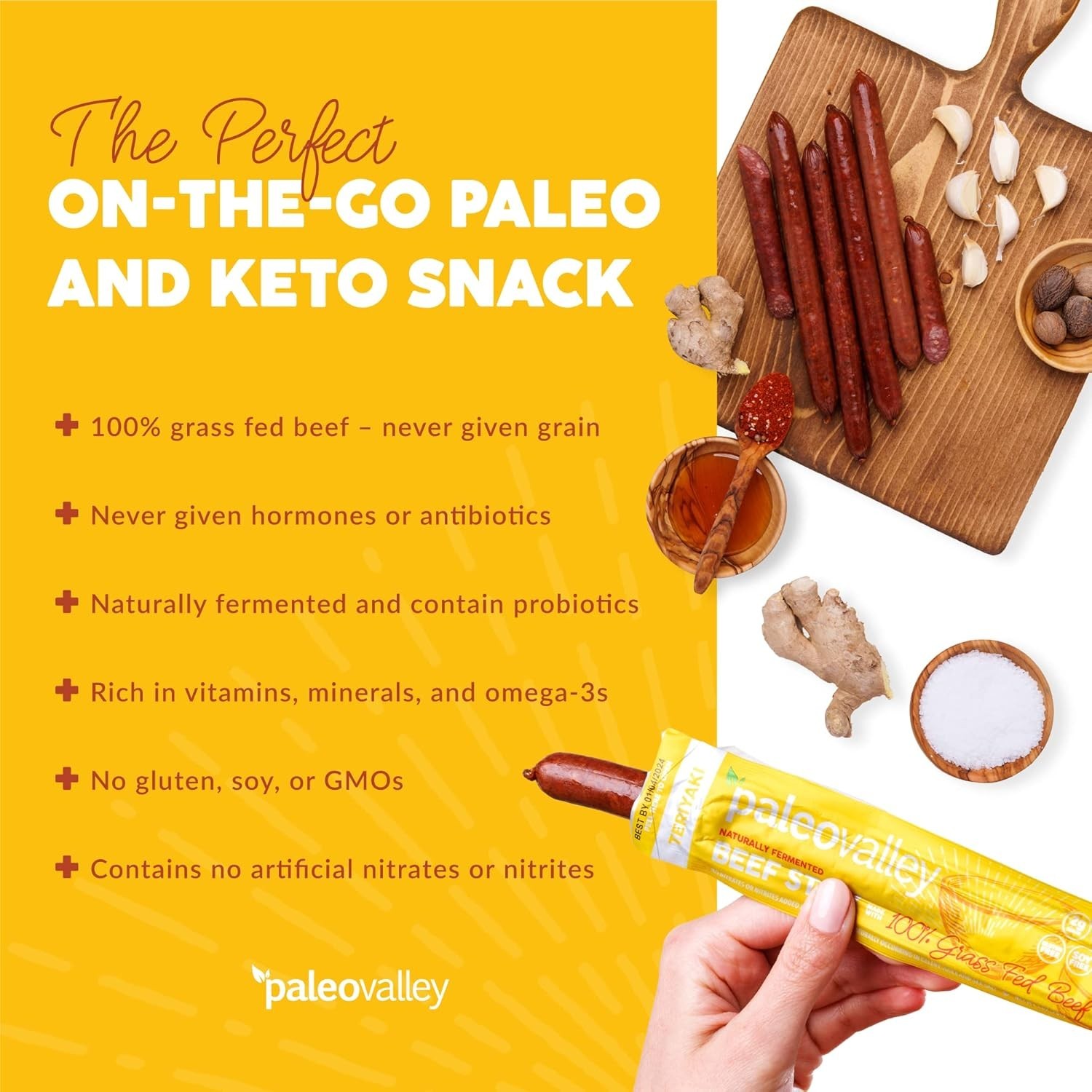 Teriyaki Beef Sticks – Gluten Free, High Protein Snack