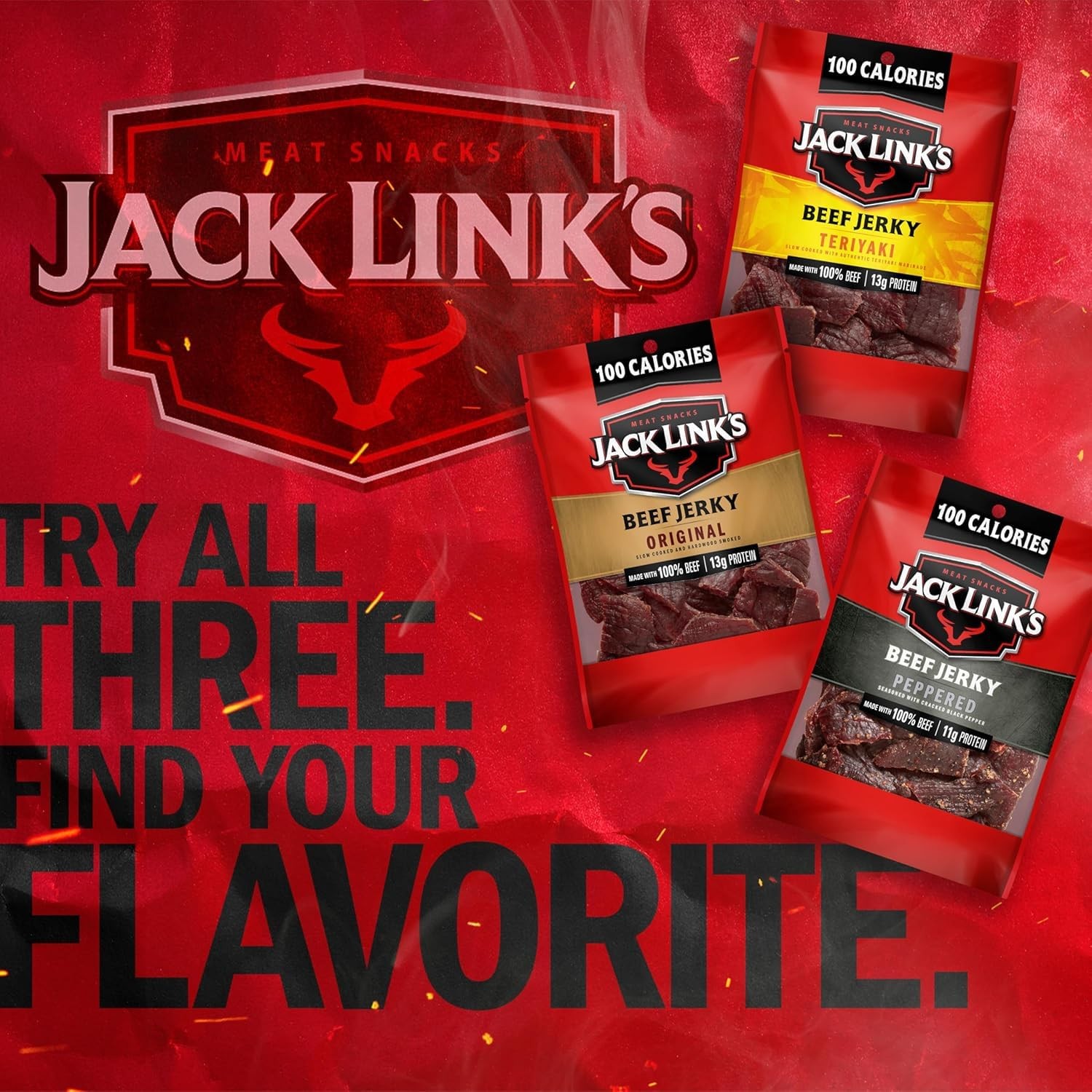 Beef Jerky Variety Pack, Includes Original, Teriyaki, and Peppered Beef Jerky, G