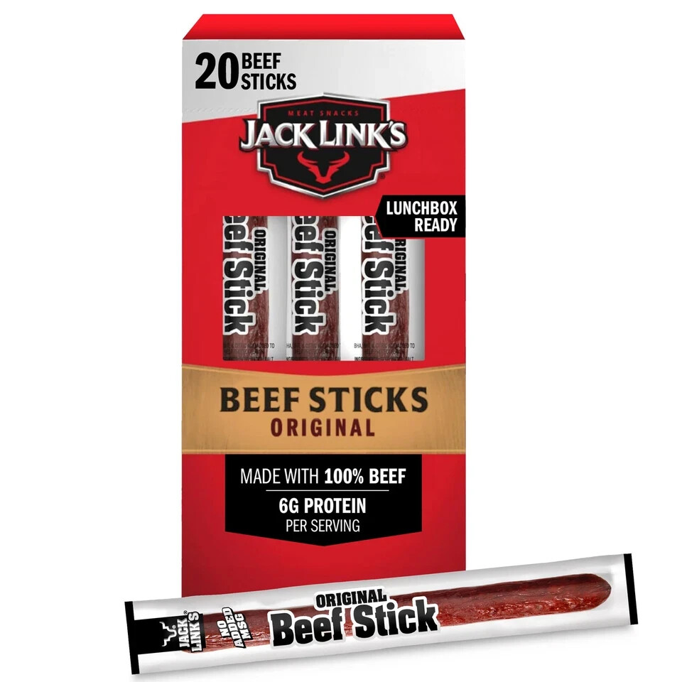 Jack Link’s Big Beef Jerky Stick, Original, 0.92 oz, 20-count