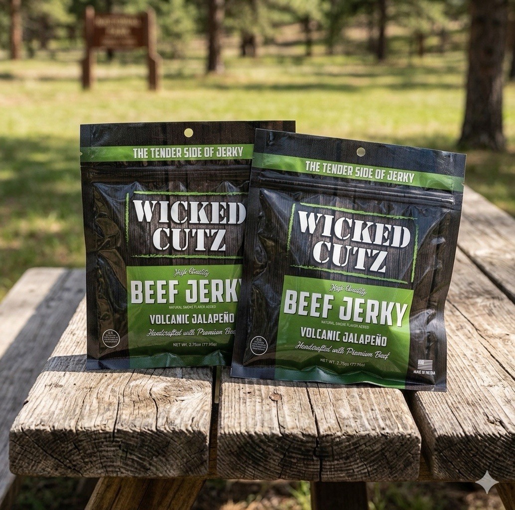 Bundle of 3 – Wicked Cutz Volcanic Jalapeño Beef Jerky 2.75oz Pantry Snack
