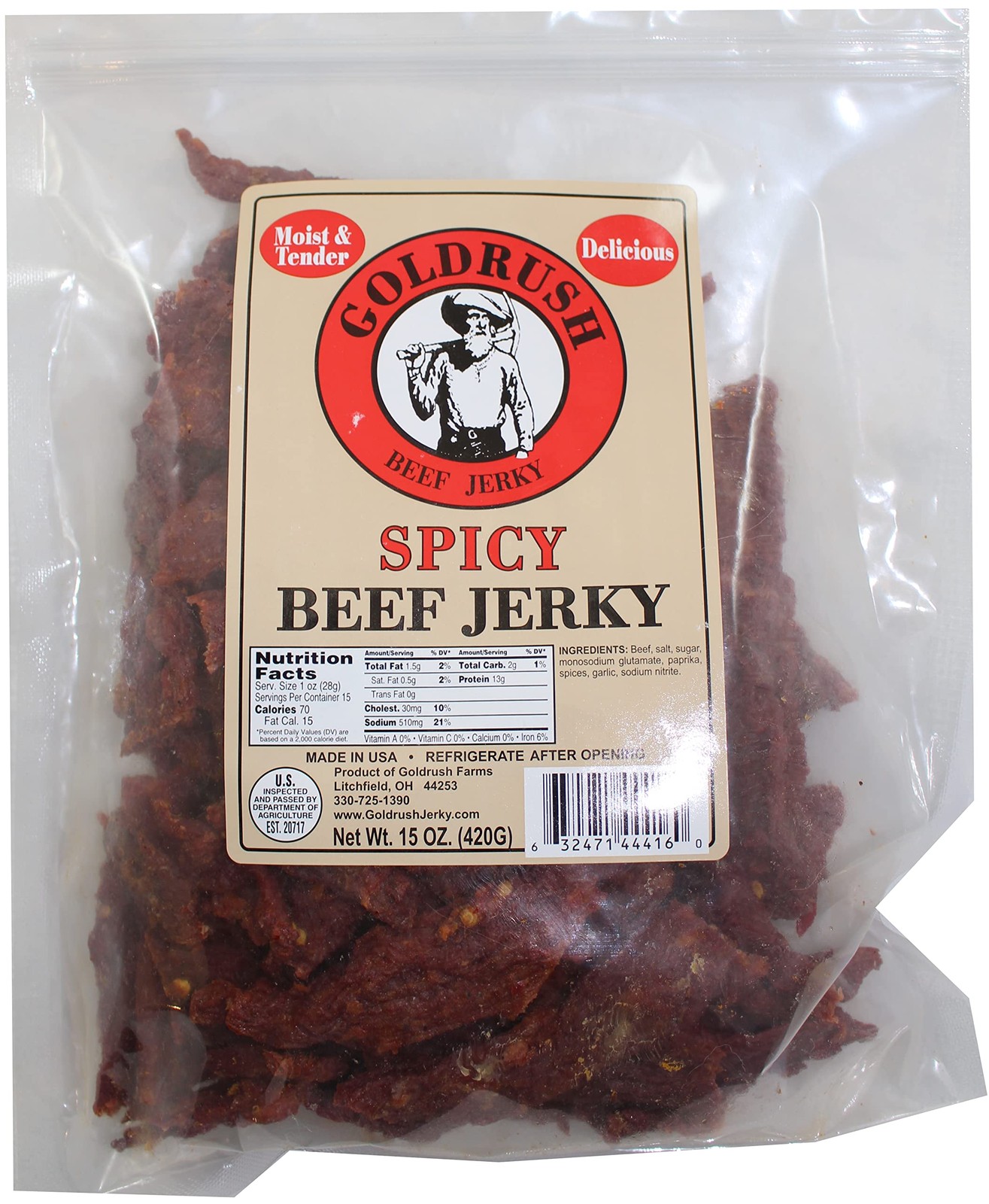 Gold Rush Premium Jerky 15 Oz. Spicy