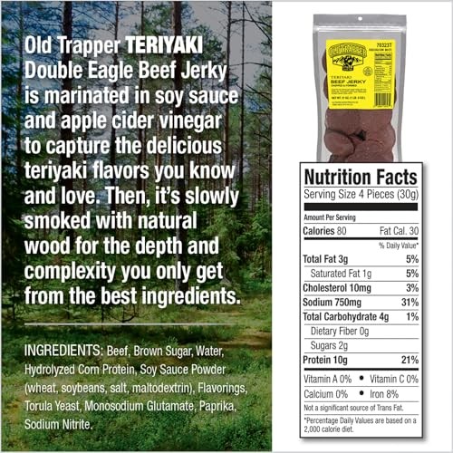 Old Trapper Double Eagle Beef Jerky, Teriyaki Flavor, 21 21 Ounce (Pack of 1)