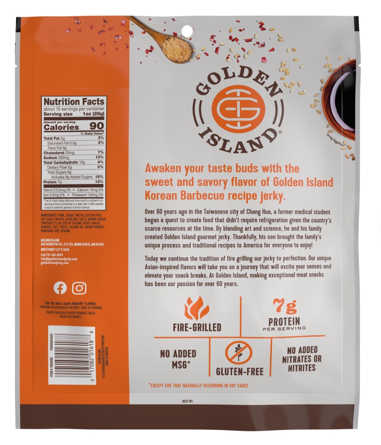 Golden Island Korean BBQ Pork Jerky 14.5 oz EXP 02/2027