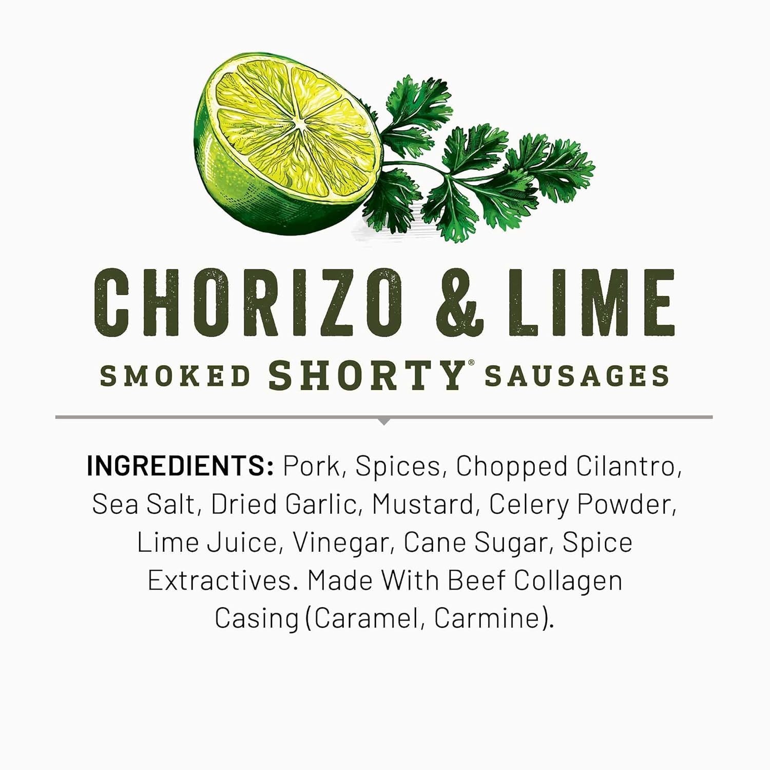 Duke’s Smoked Shorty Sausages – Pork Chorizo & Lime, 7g Protein, 5 oz