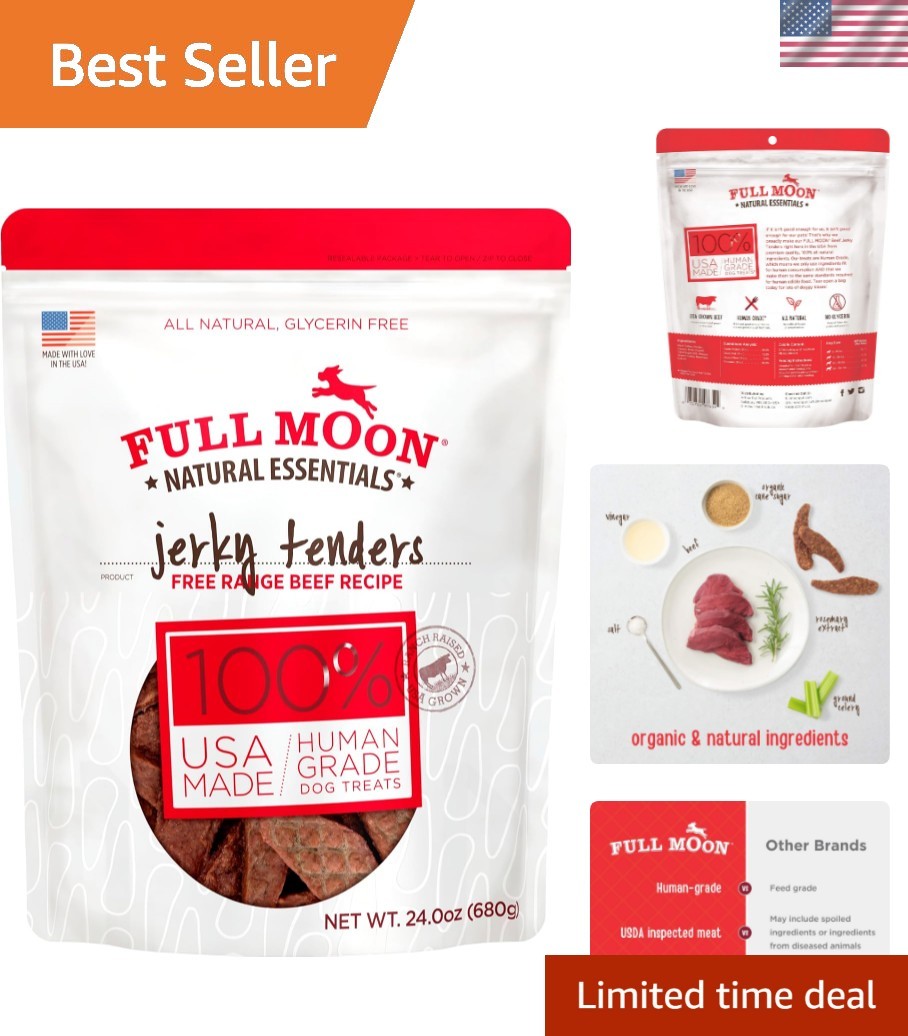 Essential 24 oz Beef Jerky Tenders – All Natural, Soy-Free Dog Training Treat