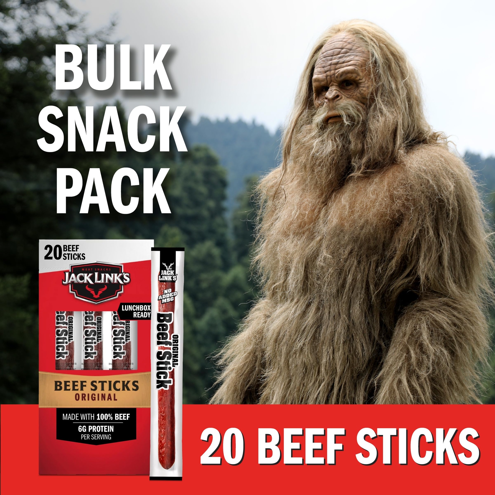 Jack Link’s Beef Sticks 20 Count 0.92 Oz Multi Color Protein Snack 6g Protein