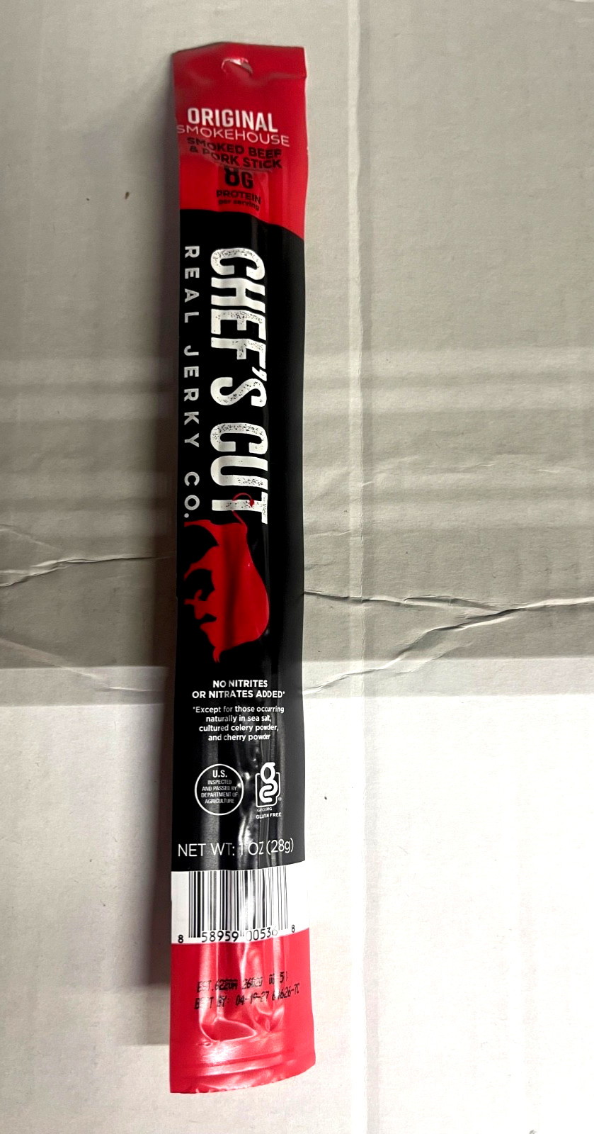 Chef’s Cut Original Smokehouse Smoked Beef & Pork Sticks 16 Pack Real Jerky 16oz