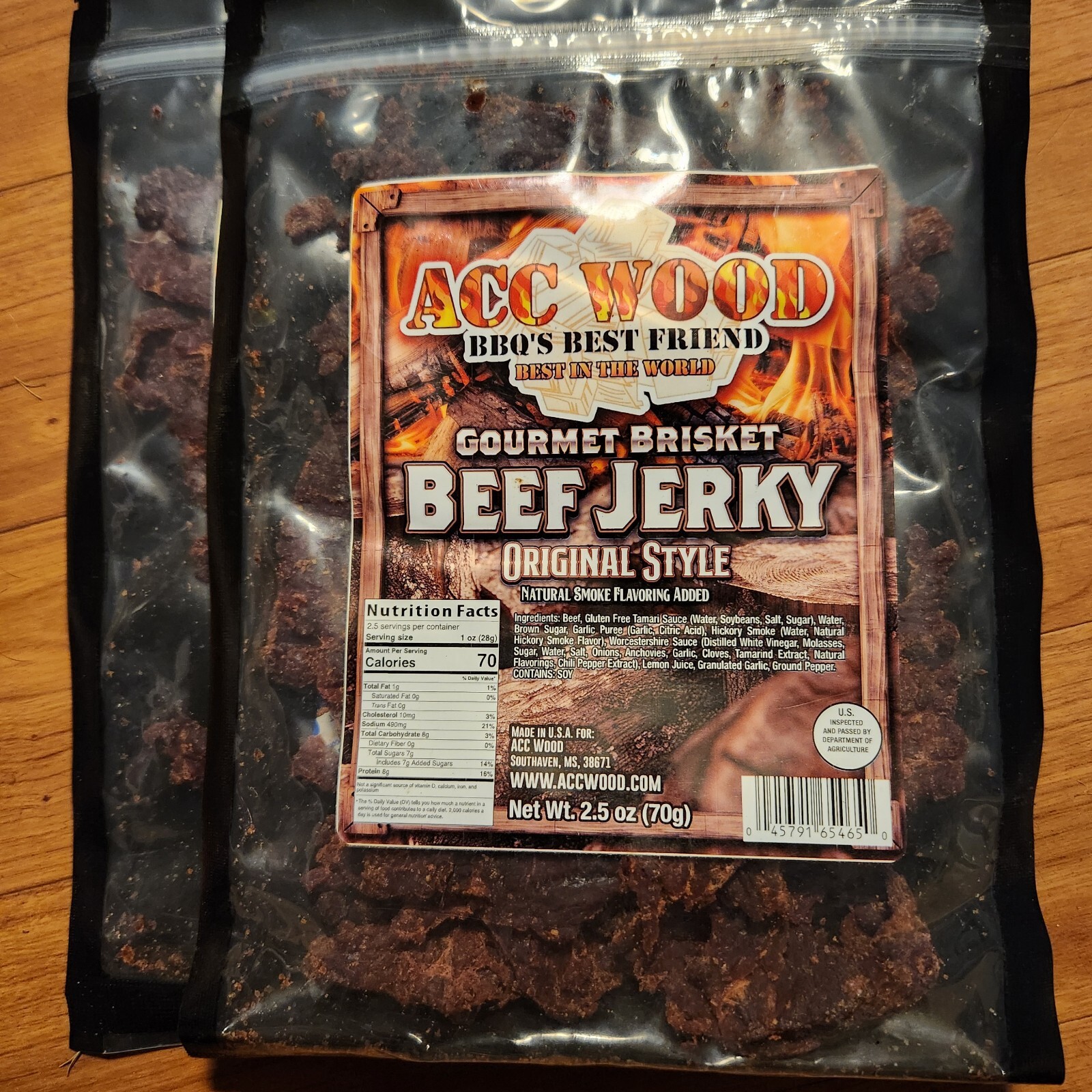 ACC WOOD ORIGINAL BEEF JERKY 2 bags
