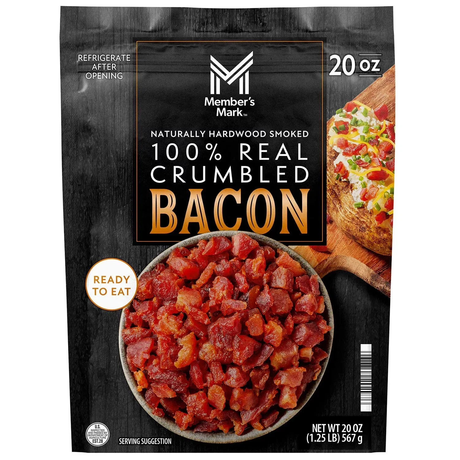 Member’s Mark Real Crumbled Bacon 20 oz Fully Cooked Bacon Bits Topping