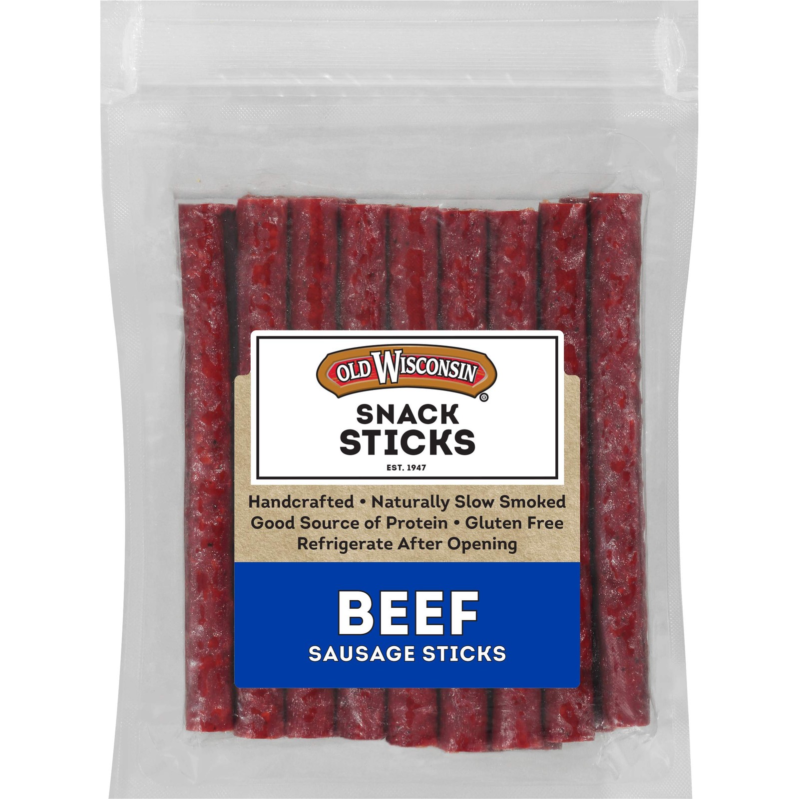 Beef Sausage Snack Sticks – High Protein, Low Carb, Keto, Gluten Free, 14oz
